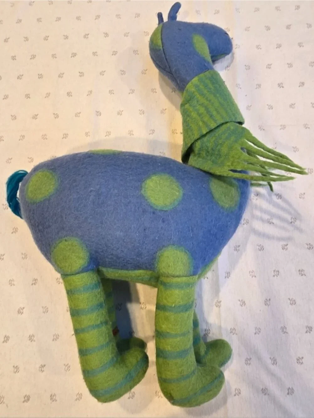 Én Gry & Sif Blue and Green Polkadit Stuffed Dinosaur Animal Toy